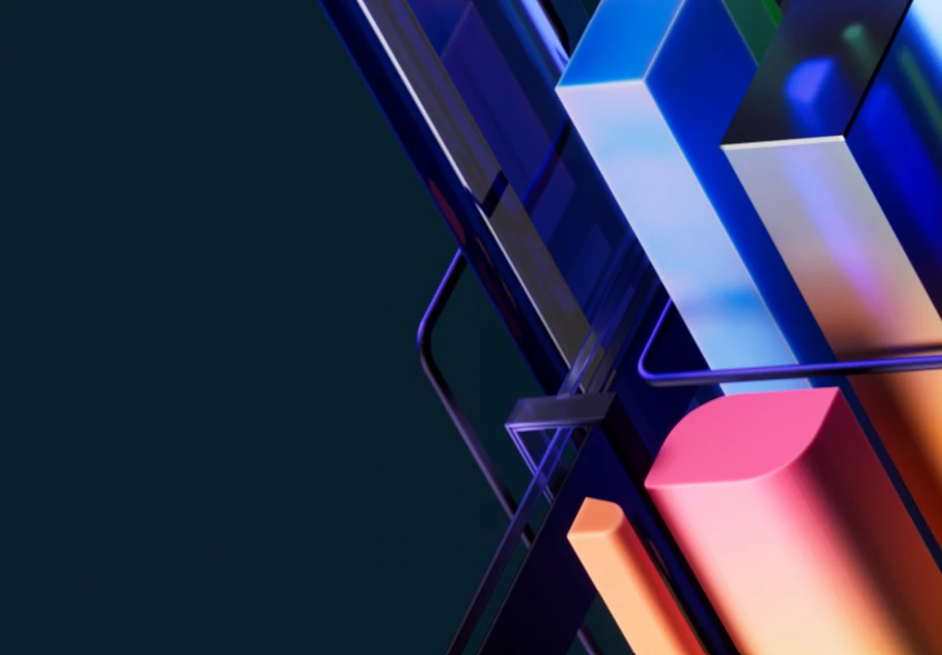 A close-up of colorful objects