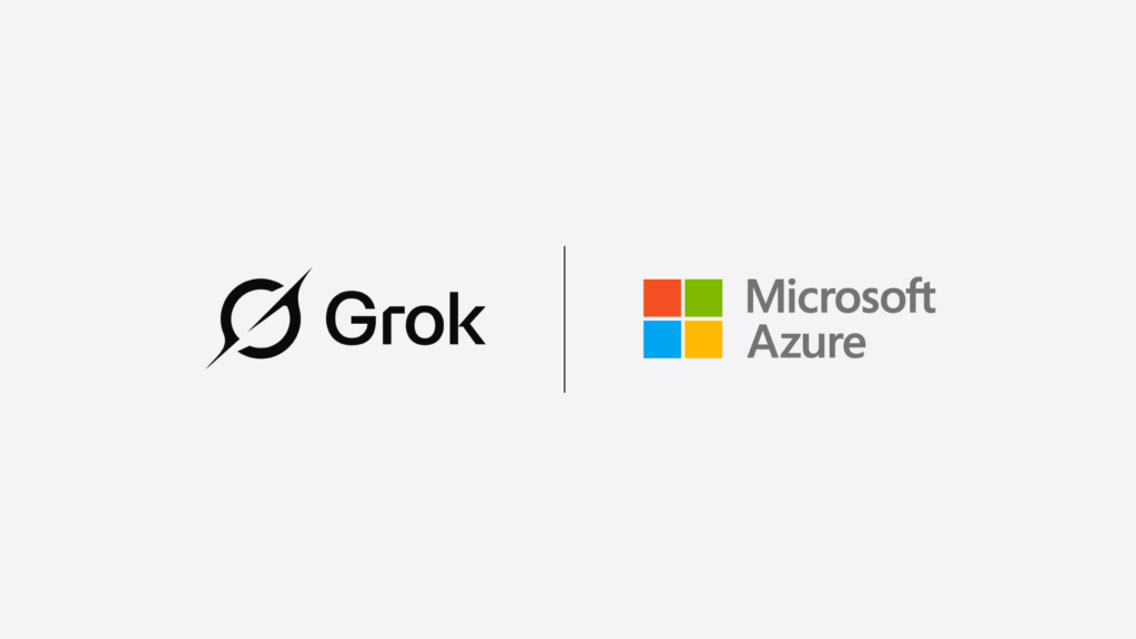 Grok and Microsoft Azure logos.
