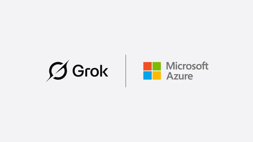 Grok and Microsoft Azure logos.