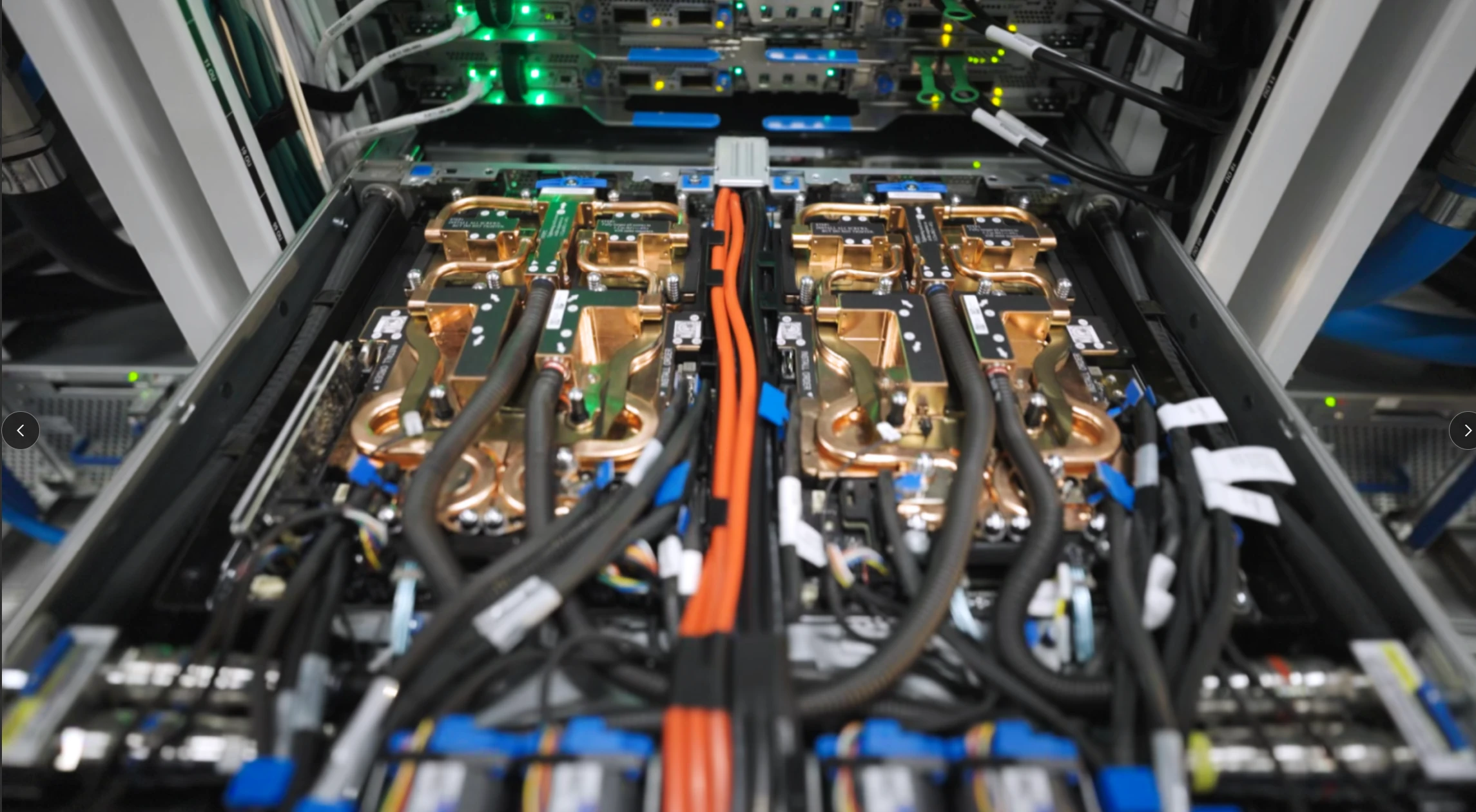 Close up of Azure server featuring NVIDIA GB300 NVL72, with Blackwell Ultra GPUs.