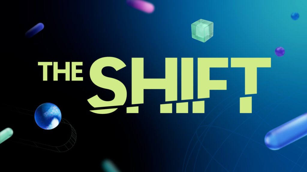 The Shift lockup with abstract elements.