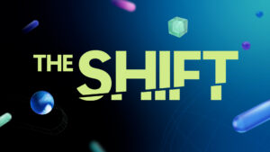 The Shift lockup with abstract elements.