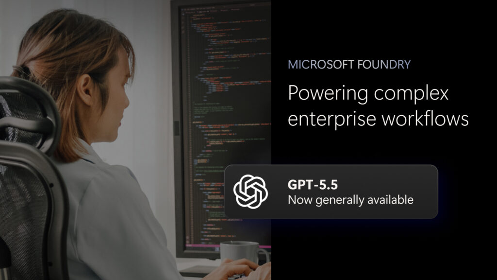 Microsoft Foundry. Powering complex enterprise workflows. GPT-5.5 now available.