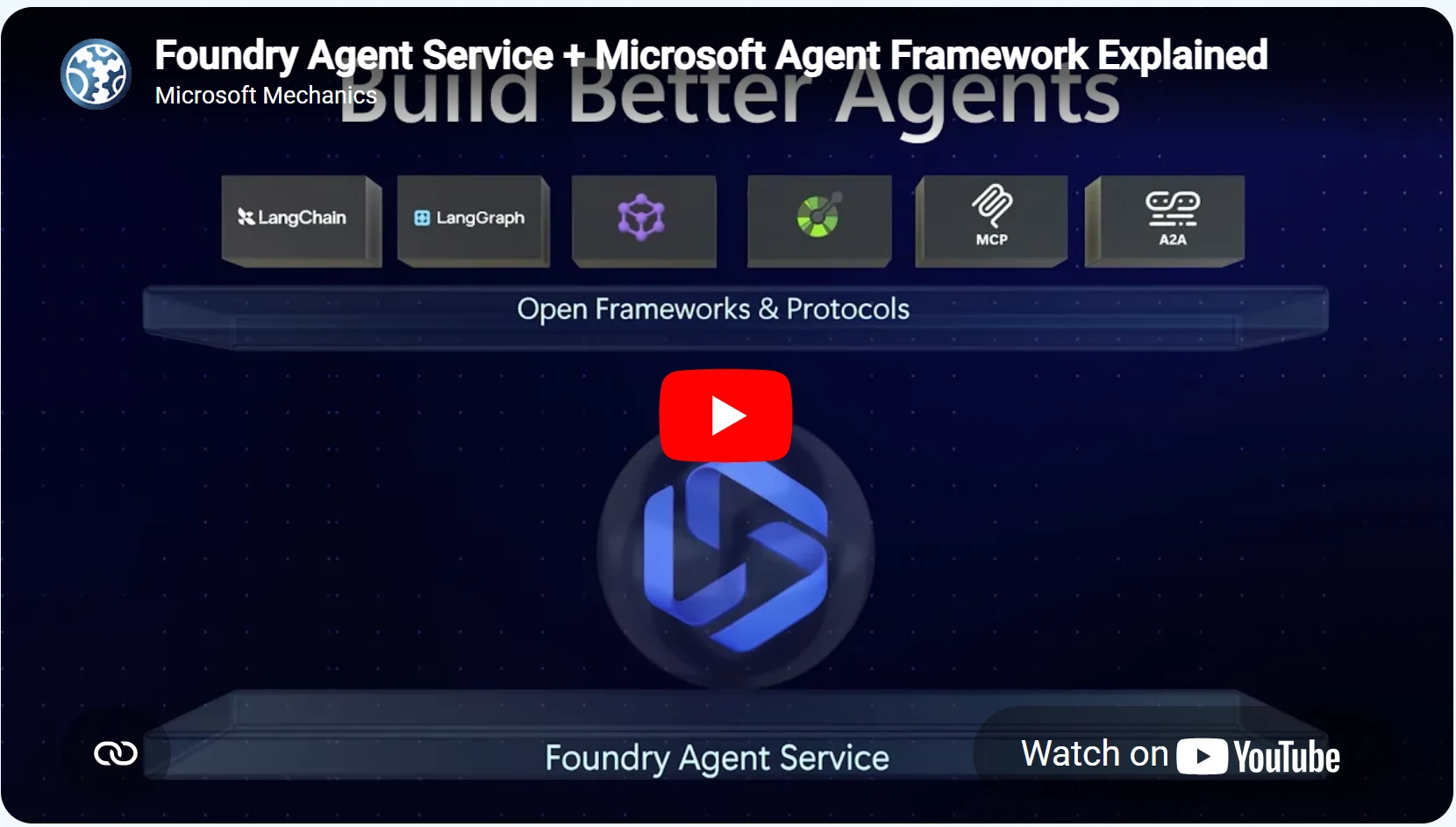Foundry Agent Service and Microsoft Agent Framework video.