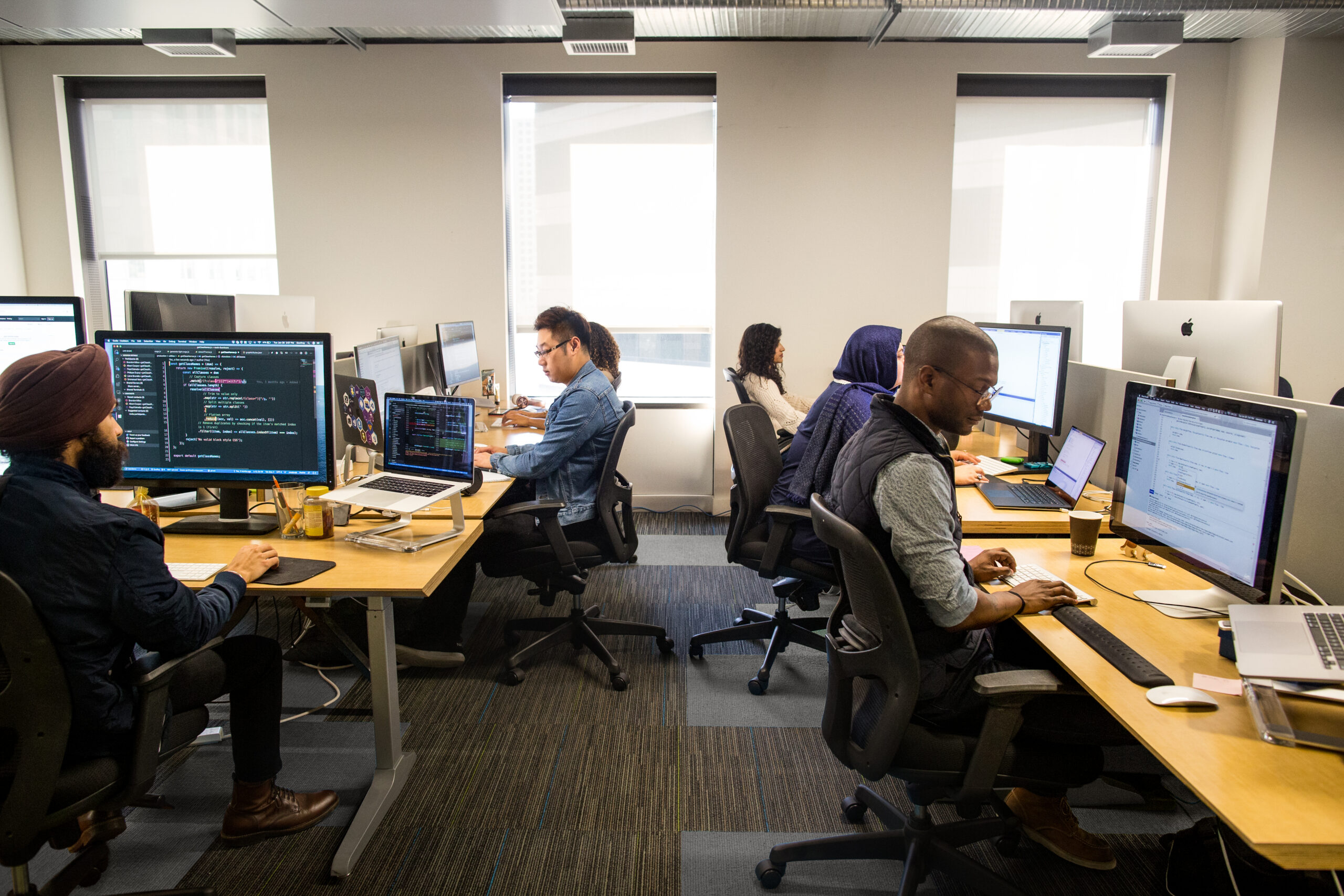 Developers working in office.