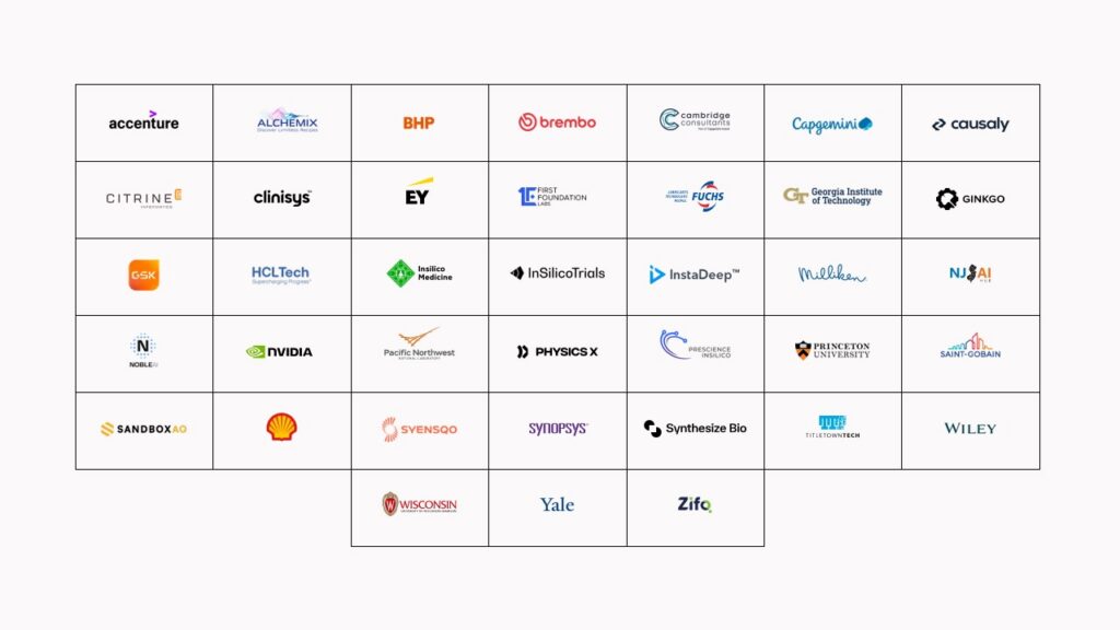 A grid view of customers and partners that are a part of the Microsoft Discovery ecosystem.