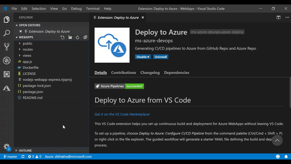 Visual Studio Code Code Editor Microsoft Azure