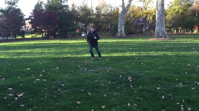 Video of a man and woman trying to take a selfie