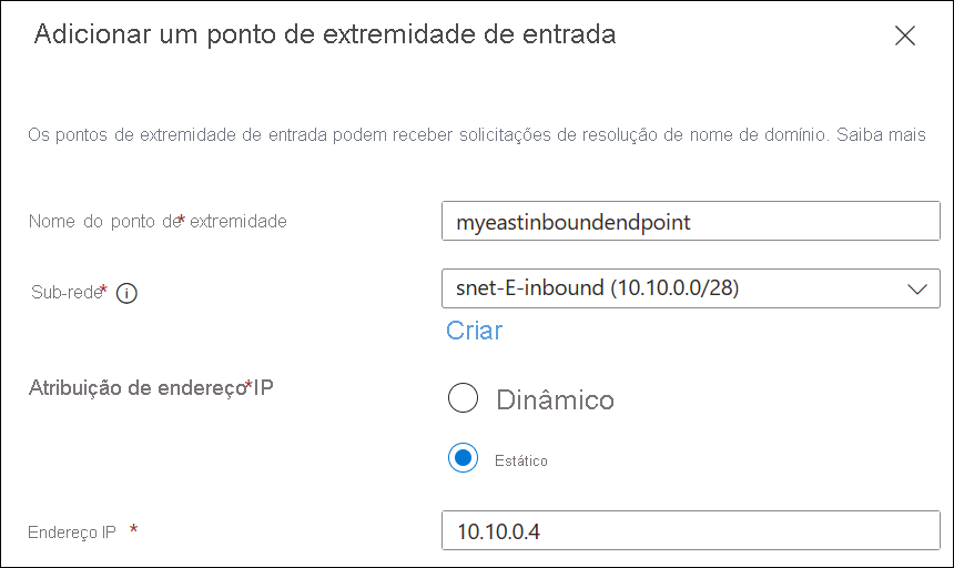 Uma captura de tela mostrando como escolher um endereço IP estático.