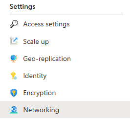 显示如何访问 Azure 应用程序配置资源网络边栏选项卡的屏幕截图。
