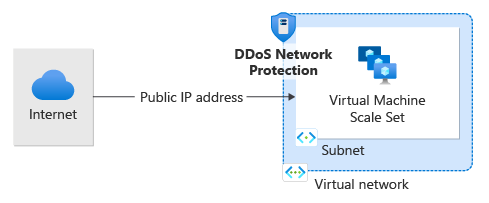 DDoS 网络保护的示意图。